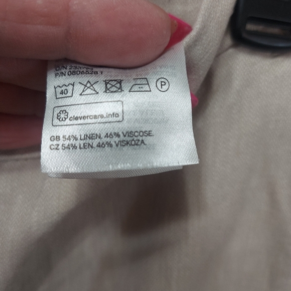 H &M Womens Size 6 Cream Linen Pants - Picture 5 of 7